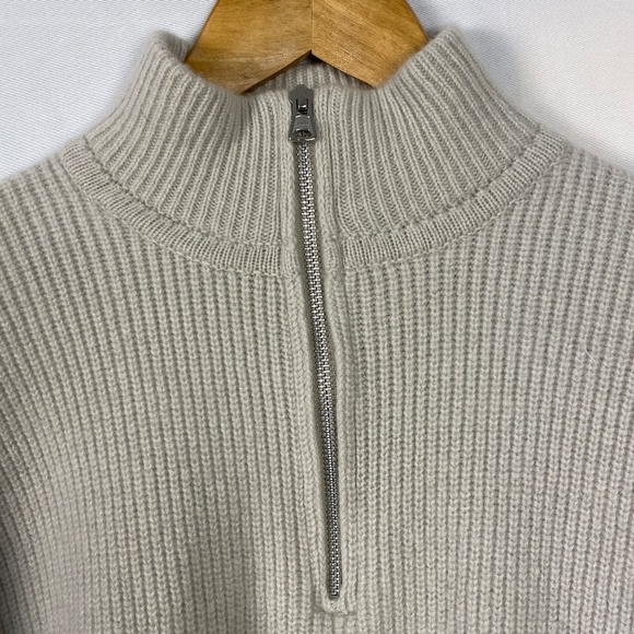 Jenni Kayne Cashmere zip sweater size large color: oatmeal/ beige - Picture 15 of 15